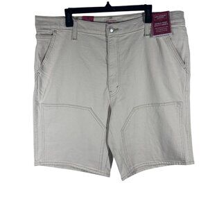 Levi Strauss Double Front Utility Shorts Men's Size 40 Beige NEW